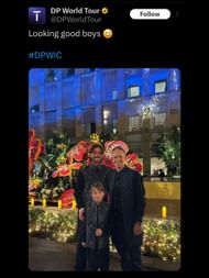 Fleetwood and Donald at the DP World Diwali Party / X: @DPWorldTour